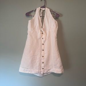 NWT White halter linen dress